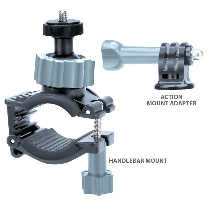 Action Camera Ski Pole Mount with 2 MicroFiber Cloths by USA Gear - Works With GoPro Hero4 , Ion Air Pro 3 , Drift... N6
