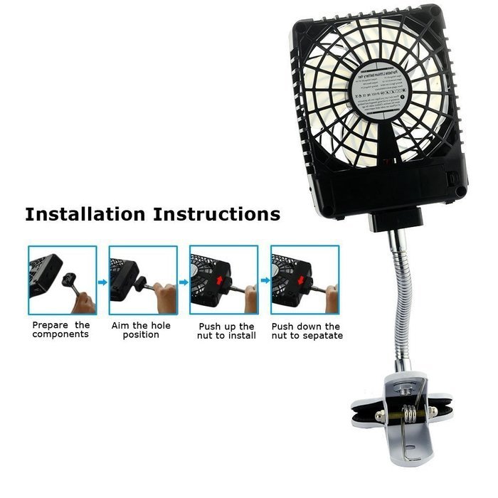 Momoday&reg; Mini Handheld Square Electrical Portable Rechargeable Fan 3 Speeds Desktop Clip-on Fan Summer Cooler... N5