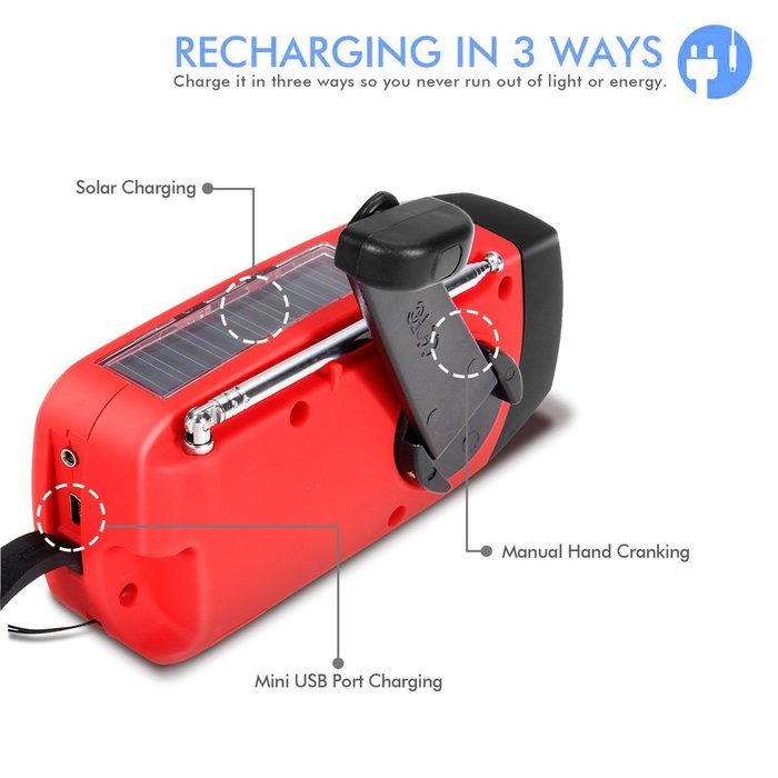 Emergency radio, Sokos Weather Radio Hand Crank, Solar Hand Crank Self Powered AM/FM/NOAA Weather Radio, LED Flashlight... N4