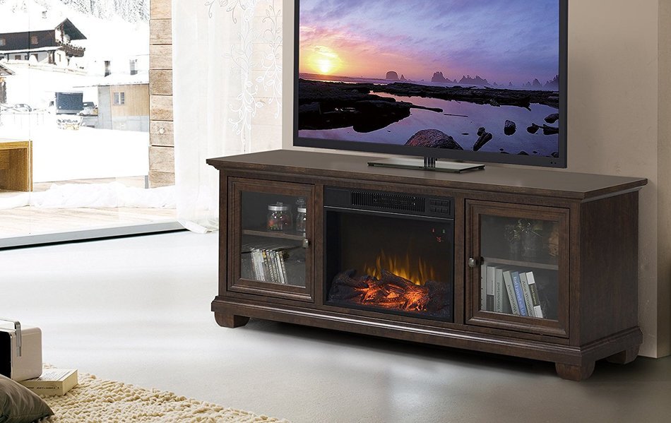 Homestar Verona 67" Wide Media Fireplace in Walnut N6