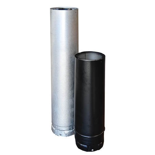170413 3"x18" Adjustable Length Pellet Vent BLACK