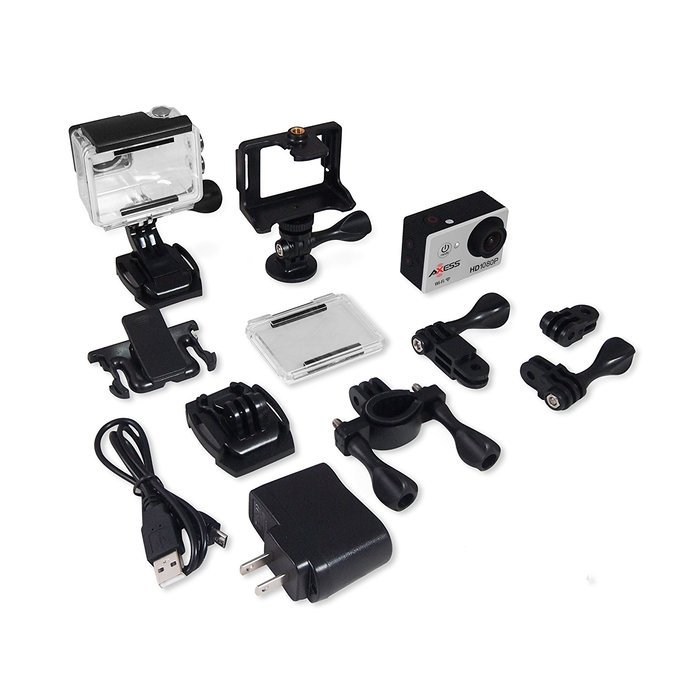 AXESS CS3607-BK 1080p HD 360 Degree Sports and Action Camera with Waterproof Housing, Accessories and Built-in... N35