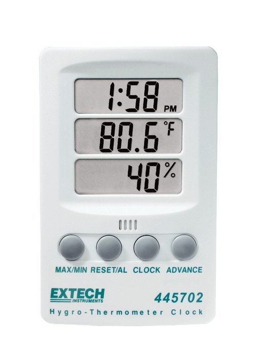 Extech 445702 Indicator Relative Humidity/Temperature with Clock