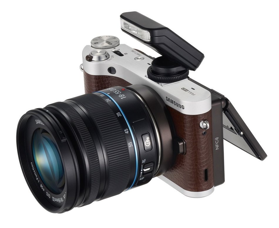 Samsung NX300M 20.3MP CMOS Smart WiFi & NFC Mirrorless Digital Camera with 18-55mm Lens and 3.3" AMOLED Touch... N24
