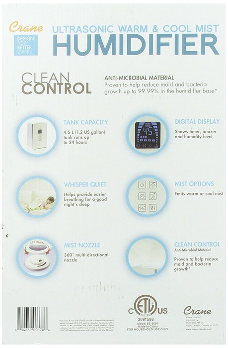Crane Ee-8064 Crane Germ Defense Humidifier - Digital, White