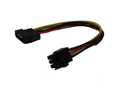 4 Pin Molex to 6 Pin PCI-Express PCIE Video Card Power Adapter Converter Cable