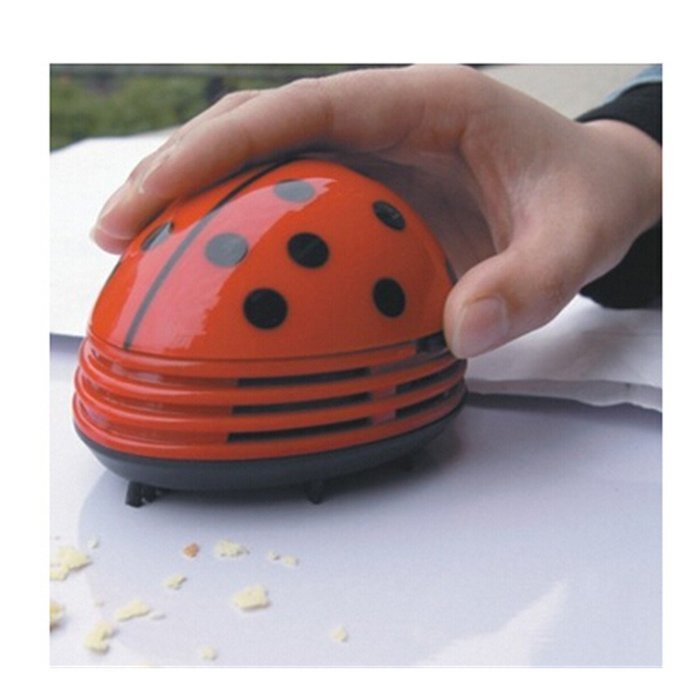 discoGoods Red Beetle Shaped Portable Corner Desk Table Top Vacuum Cleaner Mini Cute Vacuum Cleaner Dust Sweeper... N3