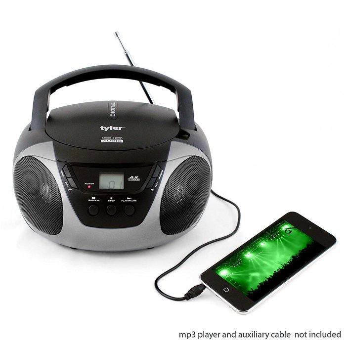 Tyler Portable Sport Stereo CD Player TAU101-BL with AM/FM Radio and Aux & Headphone Jack Line-In (Blue) N20