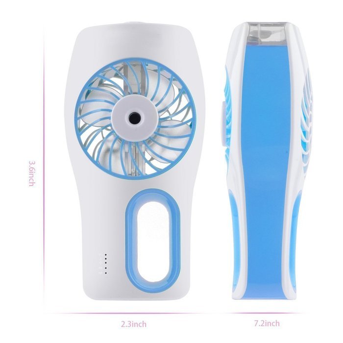 Baaaq Handheld Water Misting Fan with Cooling Mist Humidifier for Beauty, Home, Office and Travel (Blue) N3
