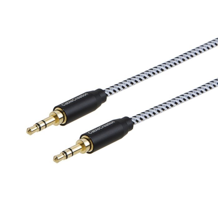 CableCreation 3.3-Feet 3.5mm Braided audio cable, Male to Male Stereo Aux Cable with Premium Metal, for Smartphones... N19