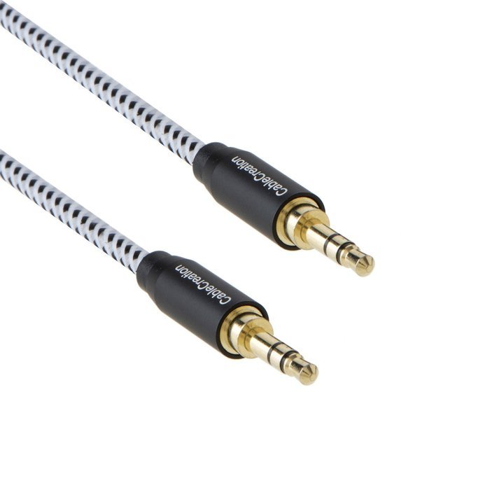 CableCreation 3.3-Feet 3.5mm Braided audio cable, Male to Male Stereo Aux Cable with Premium Metal, for Smartphones... N20