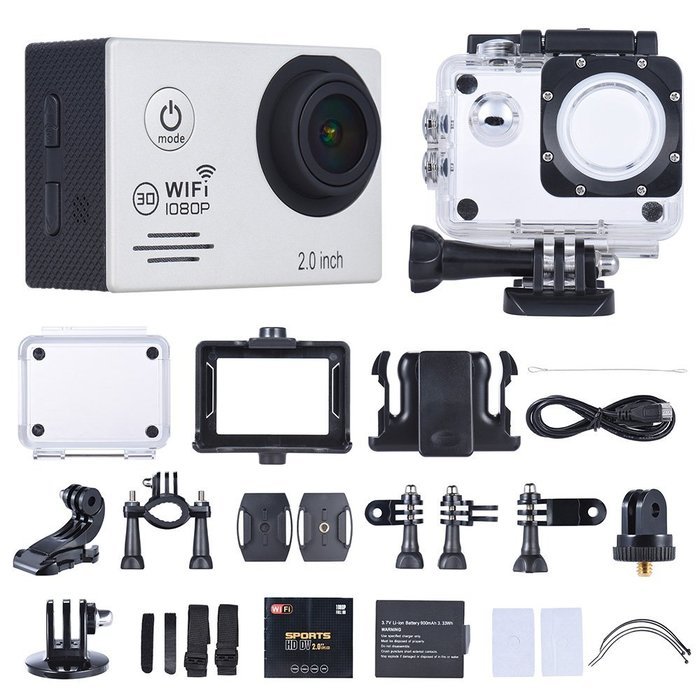 Andoer 1080P 30fps Full HD 12MP Action Camera Waterproof 30 WiFi 2.0" LCD 150 Wide Degree Angle Lens Anti-shake... N6