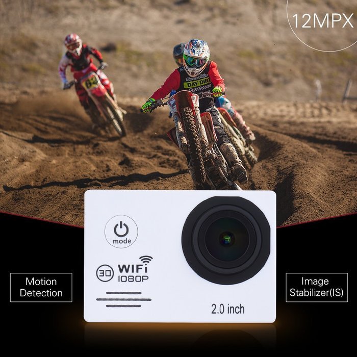 Andoer 1080P 30fps Full HD 12MP Action Camera Waterproof 30 WiFi 2.0" LCD 150 Wide Degree Angle Lens Anti-shake... N7