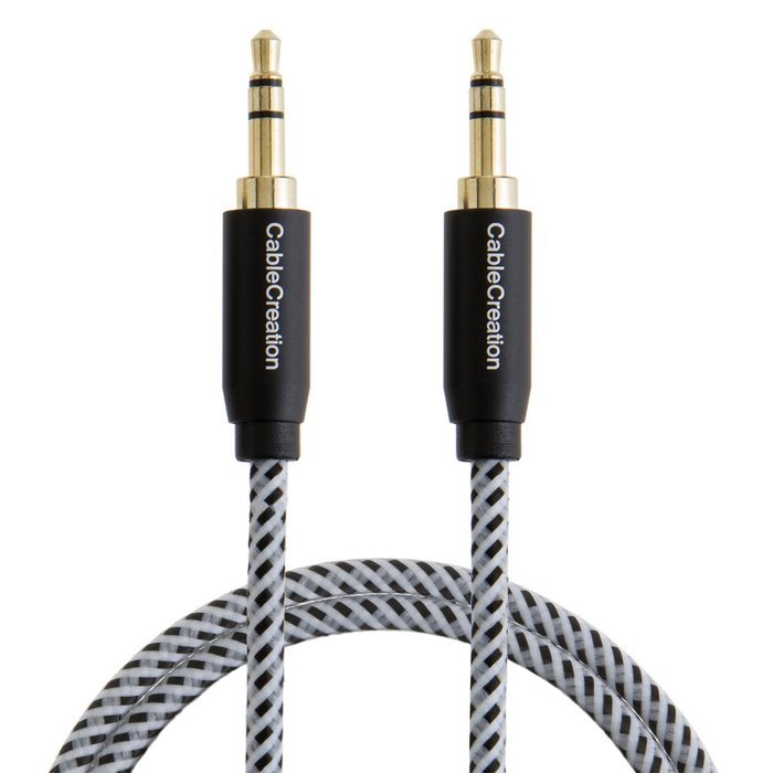 CableCreation 3.3-Feet 3.5mm Braided audio cable, Male to Male Stereo Aux Cable with Premium Metal, for Smartphones... N23