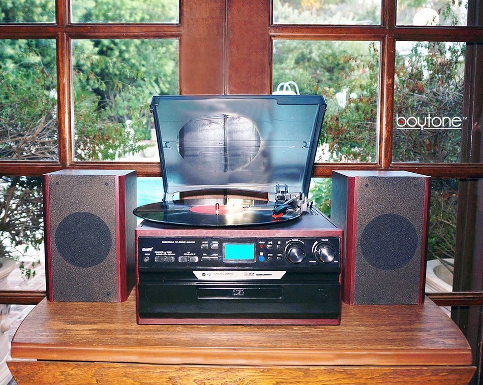 7-in-1 Boytone BT-21DJM-CDSP Full Size 3 Speed Turntable 33/45/78 Rpm, Belt Drive, CD, Cassette Player AM/FM/... N8