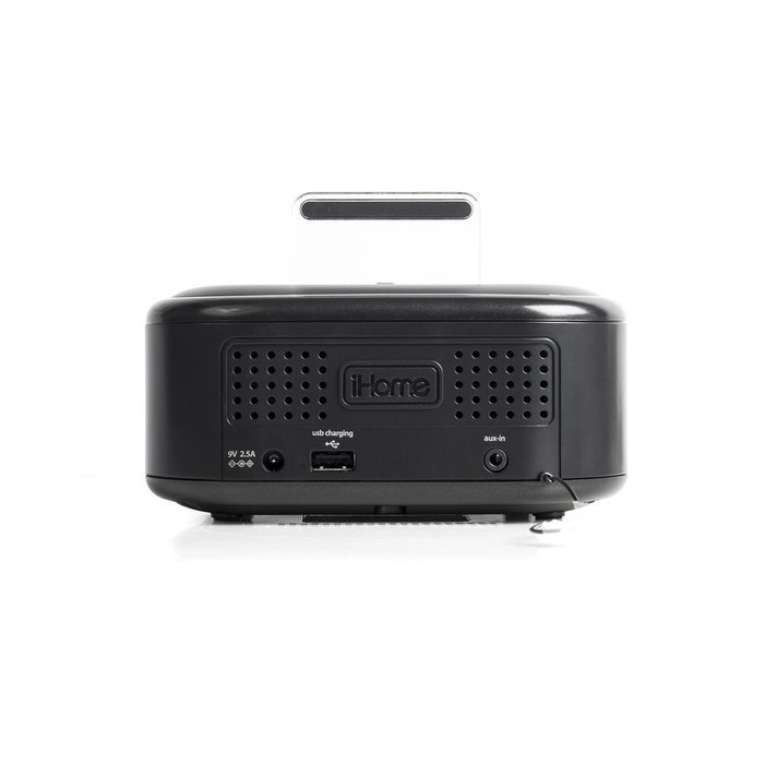 iHome iPL23 Stereo FM Clock Radio with Lightning Dock Charge/Play for iPhone 5/5S 6/6Plus 7/7Plus with USB Out... N9