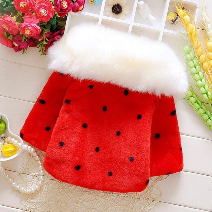 Yaheeda Baby Girl Plush Short Coat Cloak Jacket Outwear Snowsuit Ball Thick Warm Clothes N3