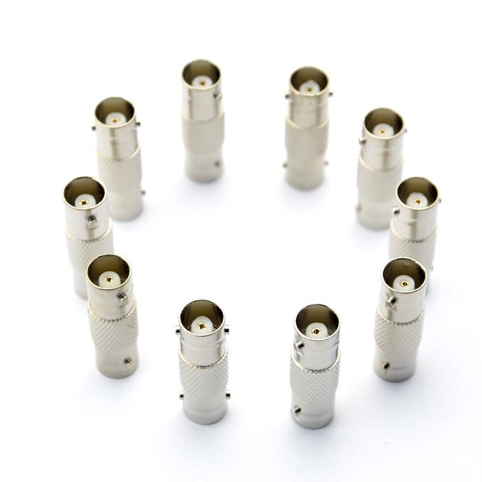 Blue Elf & reg 10 Pack BNC Female Jack to BNC Female Coupler Adapters with free Cable Organizer N5