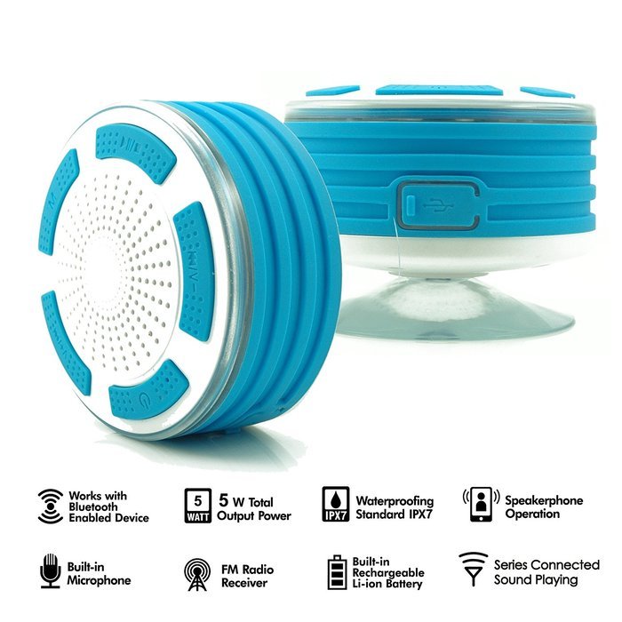 KONG KIM IPX7 100% Waterproof Bluetooth Speaker & Shockproof Floating Shower Speaker Shower Radio,With Colorfull... N3