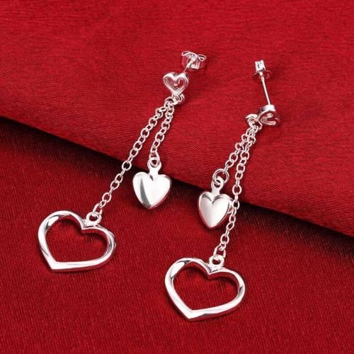 Women Fashion Jewelry 925 Silver Sterling vintage Dangle Earrings Elegant Stud C N11