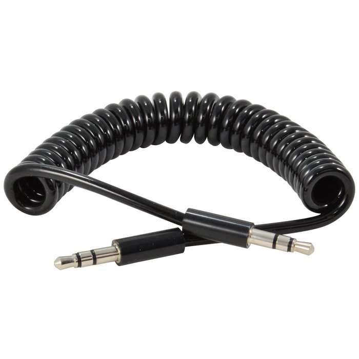 JacobsParts 3.5 MM Coiled Stereo Audio Aux Extension Cable M/F (3 FT) N3
