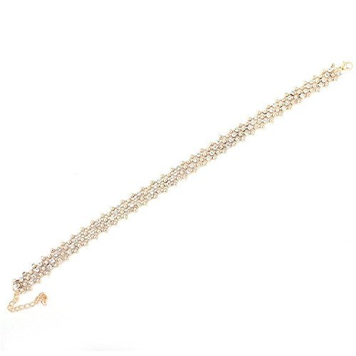Charm Gold Choker Collar Beads Rhinestone Crystal Pendant Chain Necklace Jewelry N2