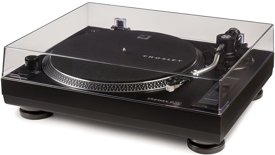 Crosley C200A-BK Direct Drive Turntable with S-Shaped Tone Arm, Black N5