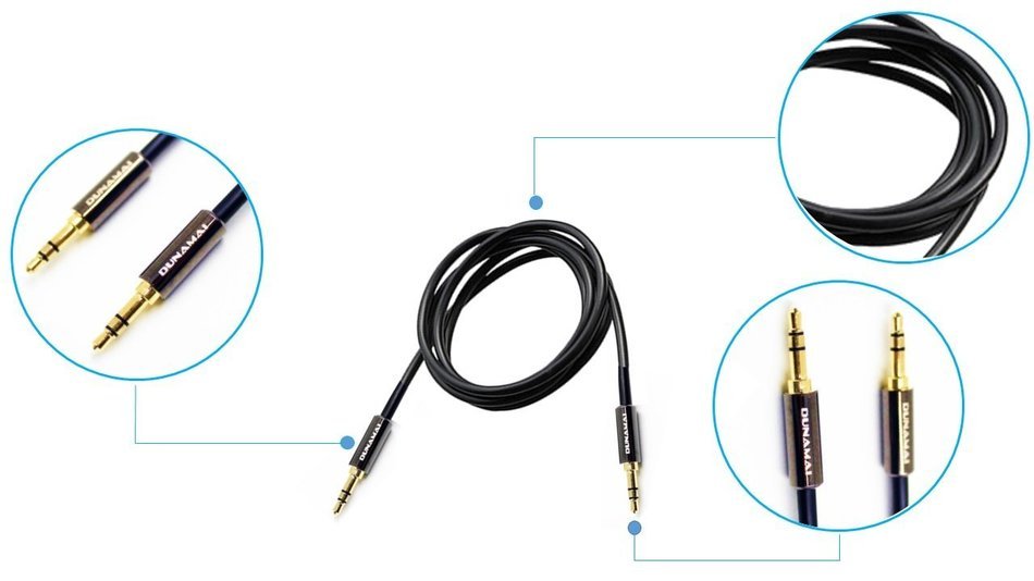 3 Pack Aux Cable High Fidelity Premium 3.5mm Gold Plated 3ft Male to Male Dunamai Stereo Audio for iPhone, iPad... N3