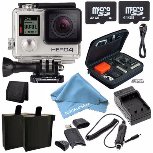 GoPro HERO4 Silver Edition Action Camera Camcorder with Accessory Bundle N3