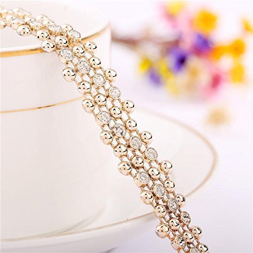 Charm Gold Choker Collar Beads Rhinestone Crystal Pendant Chain Necklace Jewelry N3