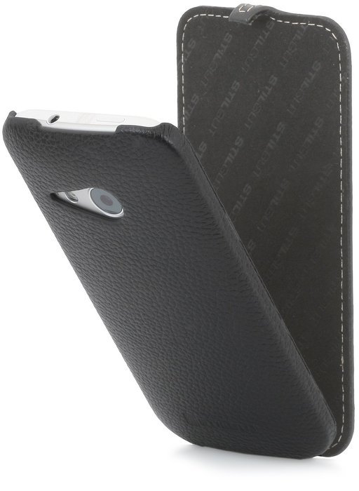 StilGut&reg; UltraSlim, Leather Case for HTC One mini 2, Black
