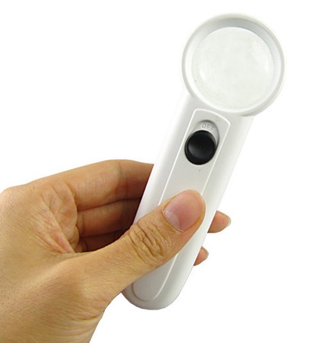 AmaranTeen - Hand-Hold 15x Magnifier Glass Magnifier LED Light Source