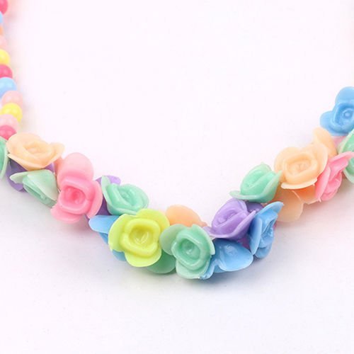 Kids Girls Lovely New Beads Flowers Necklace Bracelet 2 in 1 Jewelry Set Eyeful N2