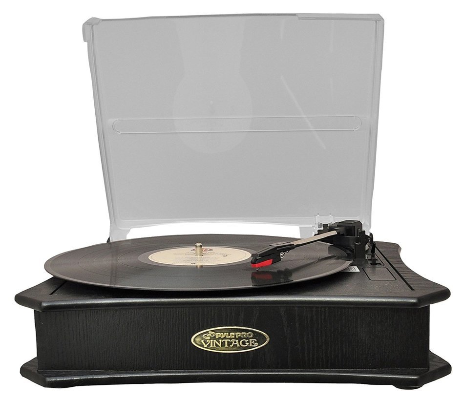 Pyle Home PVNTT5UB Retro Style Vinyl Turntable with USB-To-PC Recording (Black) (Discontinued by Manufacturer) N5
