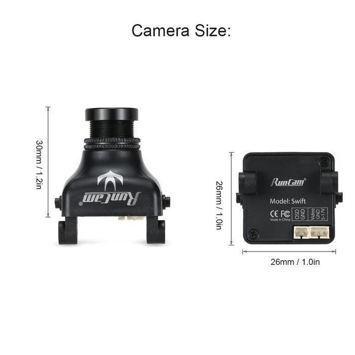Goolsky RunCam Swift 600TVL FPV NTSC Camera 2.8mm Lens & Base Holder IR Blocked for QAV250 180 210 RC Quadcopter N4