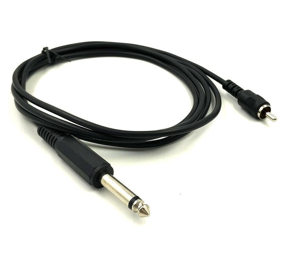 Exuun 1.8M/ 6Ft 6.35mm Mono 1/4" TS Male Plug to RCA Male Stereo Audio Cable Cord Wire for Mixer AV Amplifier... N4