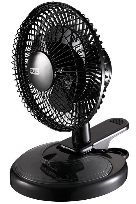 KUL KU33829 2-in-1 2-Speed Desk Fan with Clip Fan and Adjustable Tilt, 6-Inch, Black