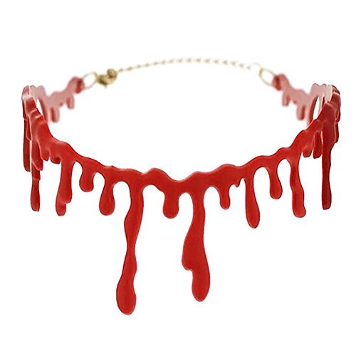 1Pcs Handmade Cutting Bloodstain Necklace Halloween Party Cosplay Accessories