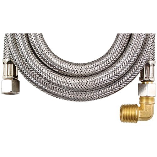 New CERTIFIED APPLIANCE DW72SSBL Braided Stainless Steel Dishwasher Connector with Elbow (6ft)
