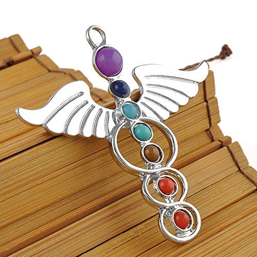 Natural 7 Gemstone Beads Reiki Chakra Healing Point Pendant For Necklace Gift N2