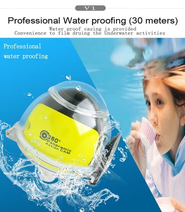 VIGICA V1 SLR WIFI Panoramic Action Camera 360 Degree All Viewer Waterproof Sports Cameras 0.96" HD LCD Display... N2