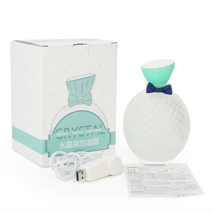 YJY 300mL Crystal Glass Bottle Aromatherapy Essential Oil Diffuser - USB Silent Ultrasonic Waterless Auto Shut-off...