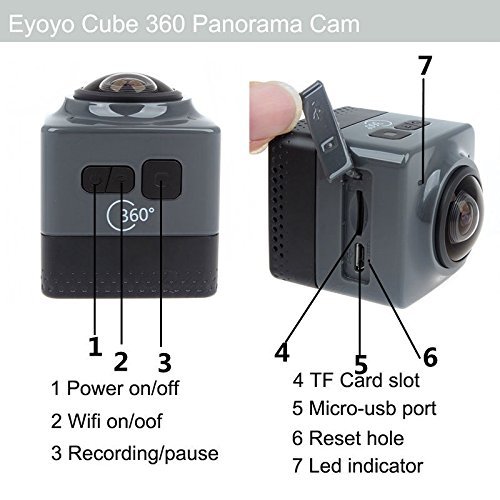 LeaningTech Mini Cube Action Sports Panorama Camera H.264 360 Degree Wifi 720P Fisheye Wide View Wide Angle Outdoor... N9