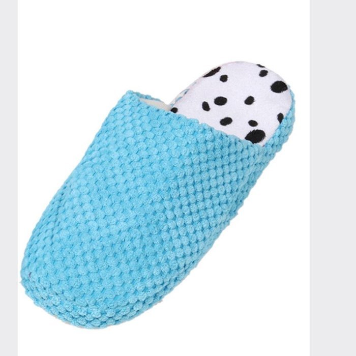 AutumnFall Women's Cozy Cotton Knitted Anti-slip House Slippers (38, Blue) N4