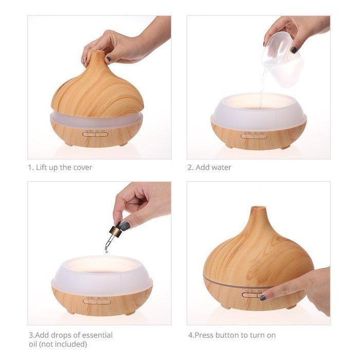 Magnet 300ml LED Cool Mist Humidifier Ultrasonic Aroma Essential Oil Diffuser Quietly Operation for Office Home... N3