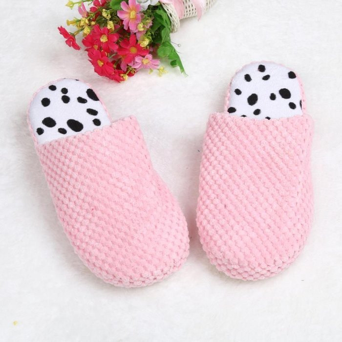 AutumnFall Women's Cozy Cotton Knitted Anti-slip House Slippers (38, Blue) N6