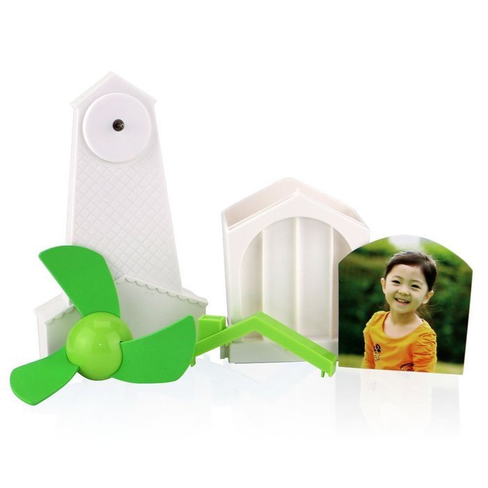 iEGrow Multifunctional Desk Mini USB Fan with Brush Pot, Photo Album 3 in 1 Function Compact Design & Quiet Operation... N4