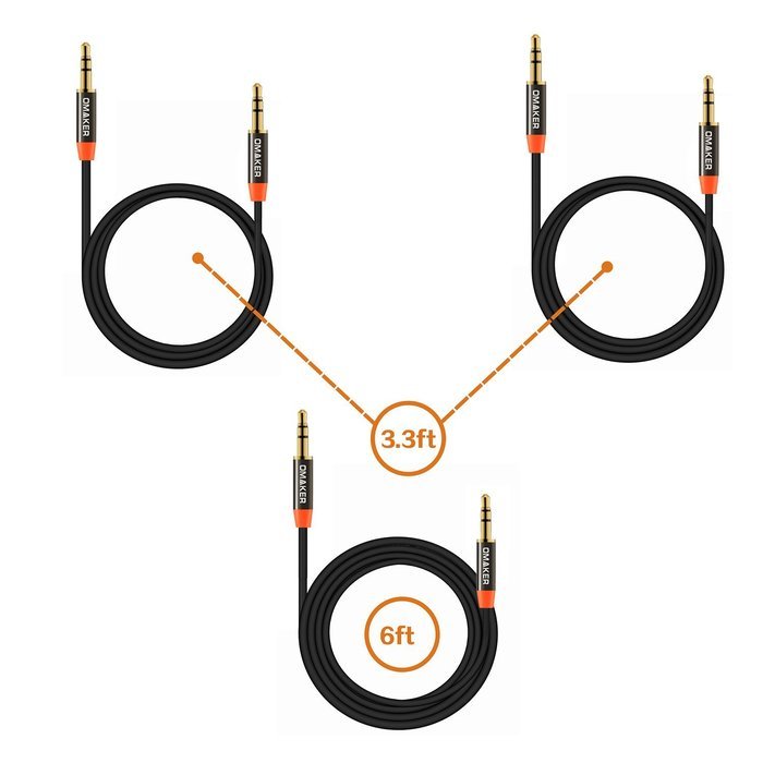 Omaker 3 Pack Optimum Combination 3.5mm Male to Male Stereo Audio Cable Cord N4