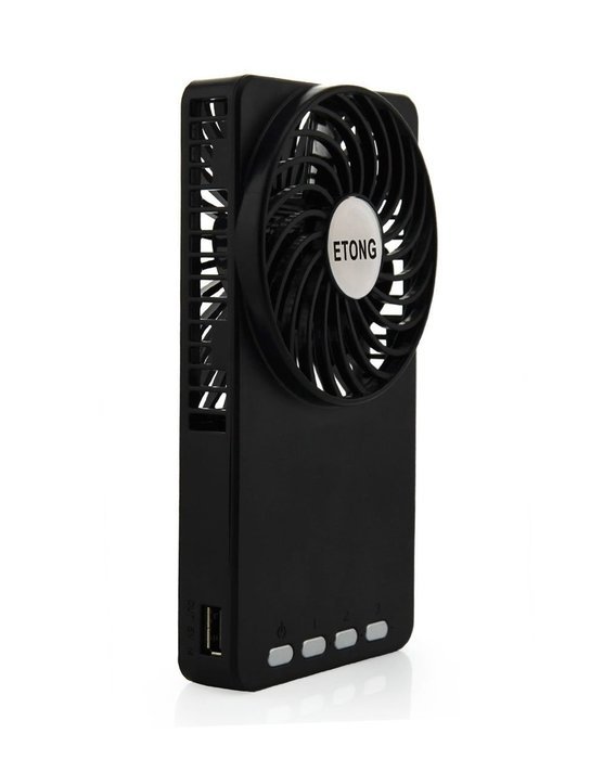 ETONG Hand-held Mini Fan Portable Electric-Powered Cooler 3 Speeds USB Fan Rechargeable Personal fan with 18650... N16