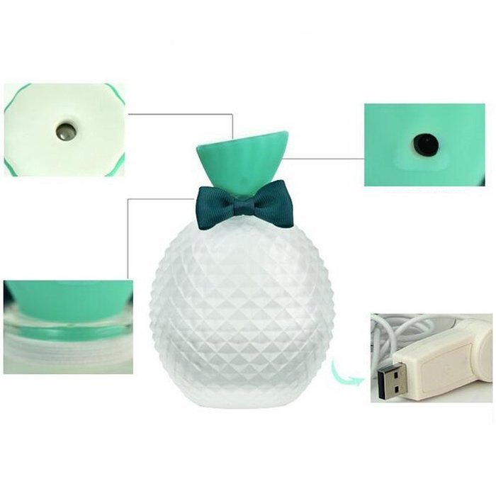 YJY 300mL Crystal Glass Bottle Aromatherapy Essential Oil Diffuser - USB Silent Ultrasonic Waterless Auto Shut-off... N4